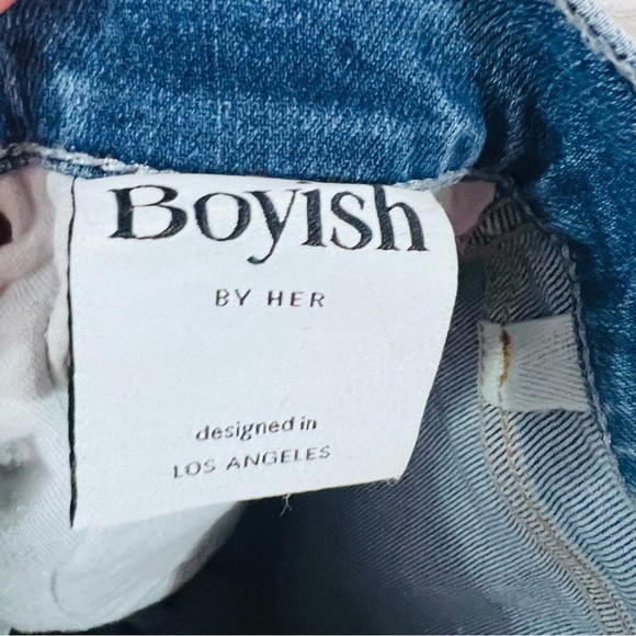 Boyish Dempsey Ripped Straight Leg Jeans in Claire’s Knee Wash Size 26 - Picture 13 of 14